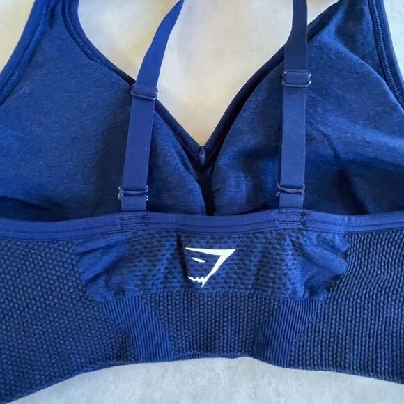 Gymshark Sports Bras Womens Size S 2 CT Black + Blue Adjustable Athletic Bras - Picture 6 of 12